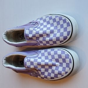 Vans Iconic Lavender White Checkered Slip On Sneakers 8.5 M / 10 W